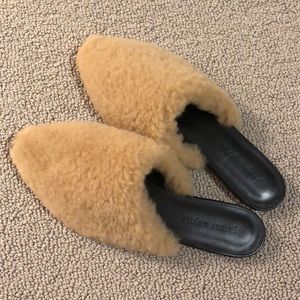 NEW Jenni Kayne Shearling Mule Size 38 Tan
